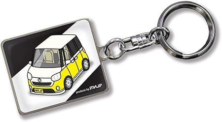 Amazon Mkjp カスタムキーホルダー ダイハツ ムーヴ キャンバス La800s ベース ブラック 車カラー イエロー キーケース キーホルダー 車 バイク