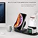 Wireless Charger, Upgrade 3 in 1 Wireless Charger Stand for All QI Phones and Airpods - ACETEND 10W Qi Fast Wireless Charging Station Compatible for Apple Watch Series and AirPods (Black)