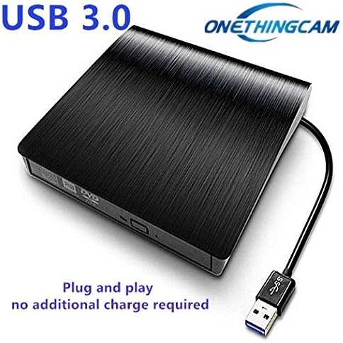 USB 3.0 External DVD CD Drive Burner,ONETHINGCAM Portable CD/DVD-RW Burner Writer Player for Laptop Notebook PC Desktop Computer,High Speed Data Transfer Support Windows XP/Vista/7/8/2000,Mac OS