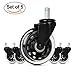 Cusfull Premium Office Chair Caster Wheels Replacement Standard Size Heavy Duty & Safe for Any Floor(Set of 5)