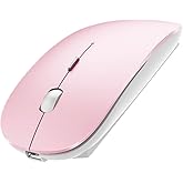PEIBO Bluetooth Wireless Mouse for Laptop mac MacBook ipad MacBook air MacBook pro pc Desktop Computer Windows Chromebook Notebook (Jelly Pink)