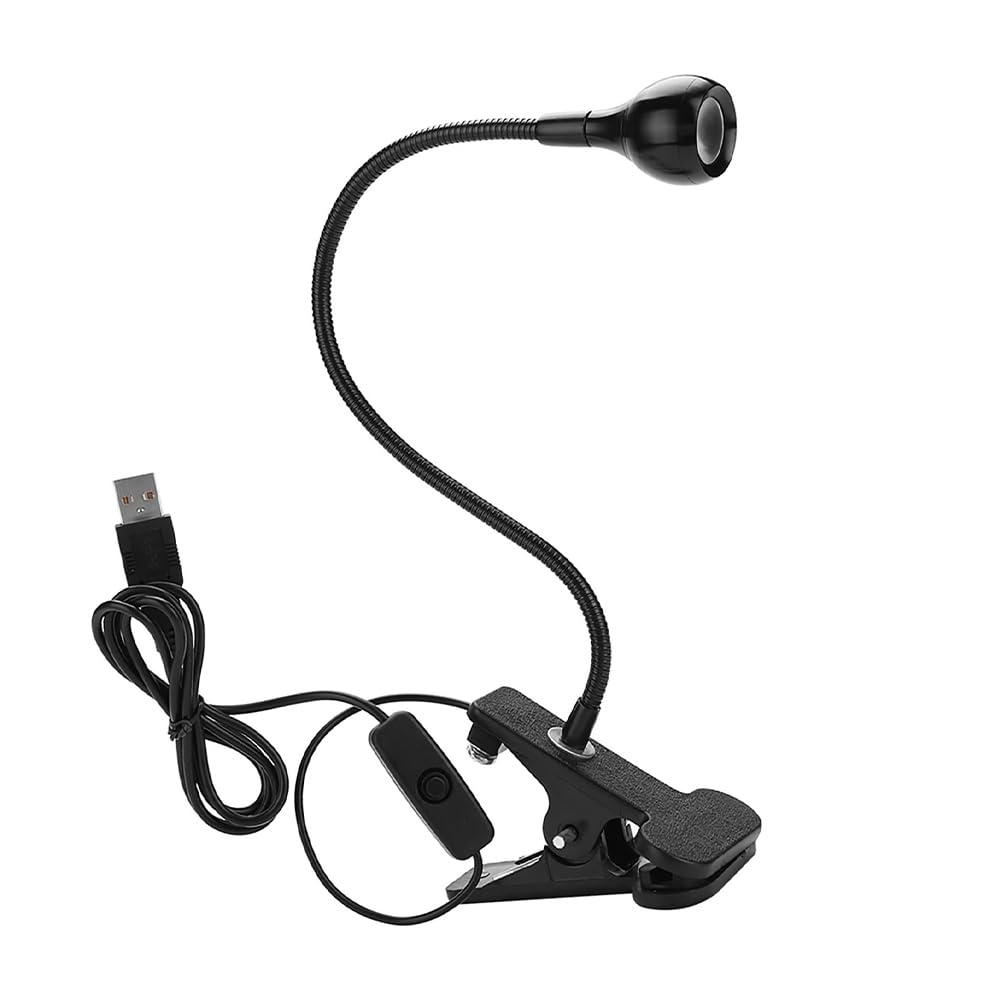 Tiiyee UV Lamp Resin Ultraviolet LED Curing Purple Light, Black USB 3W Gooseneck Flash Cure Double Chip 395Nm Blackligths with Clamp for Phone Repair Gel Nail Satin Detection Circuit Repairing Drying