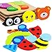 Wooden Toddler Puzzles, WOOD CITY Jigsaw Puzzles for Toddlers 1 2 3 Years Old, Educational Toys Gift for Boys and Girls with 4 Pack Animal Pattern