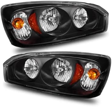 Amazon Com Sppc Headlights Black Assembly Set For Chevy Malibu Pair Driver Left And Passenger Right Side Replacement Headlamp Automotive