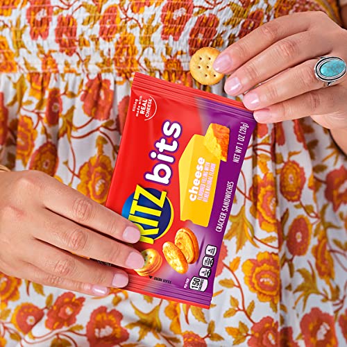 RITZ BITS CHEESE AND RITZ BITS PEANUT BUTTER SANDWICH CRACKERS VARIETY PACK, LUNCH SNACKS, 20 SNACK PACKS