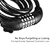 Enkeeo 5 Digit Resettable Combination Bike Lock Self Coiling Cable Lock with Mounting Bracket for Outdoor Bicycle Security, 1.15m x 12mm