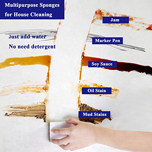 Melamine Sponge Foam, YeahWhee 100 Pack Magic Cleaning Sponges Eraser Sheet, Kitchen Dish Sponges Scrubber, Household Supplies Sponge for Bathroom, Furniture, Sink, Floor Wall Cleaner