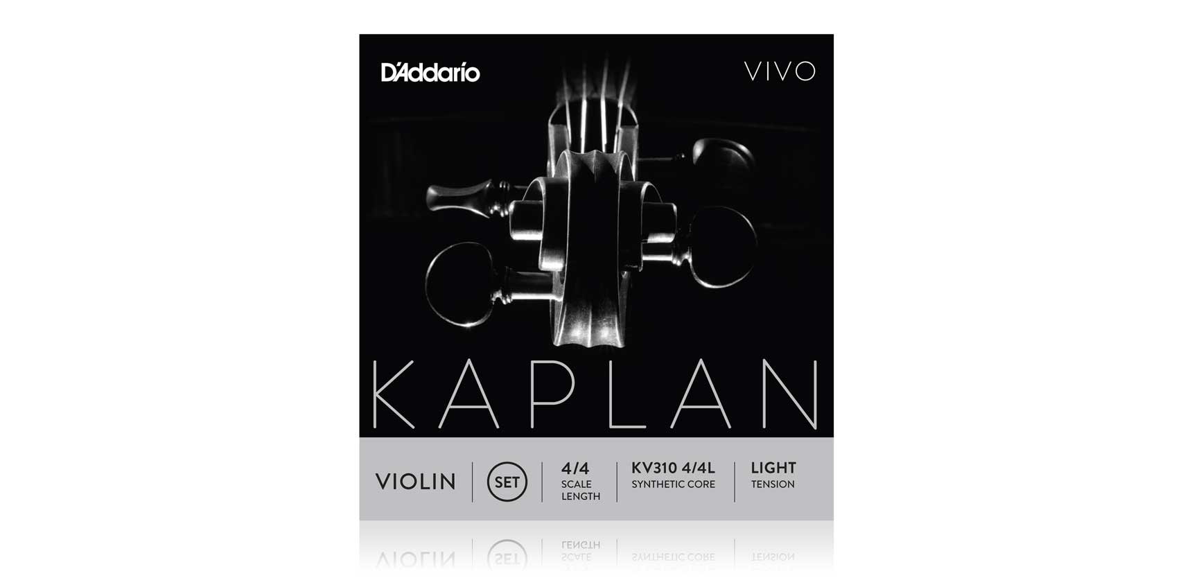 D'Addario Kaplan Vivo Violin Strings - Full Set - KV310 4/4L - Violin Strings - 4/4 Scale, Light Tension