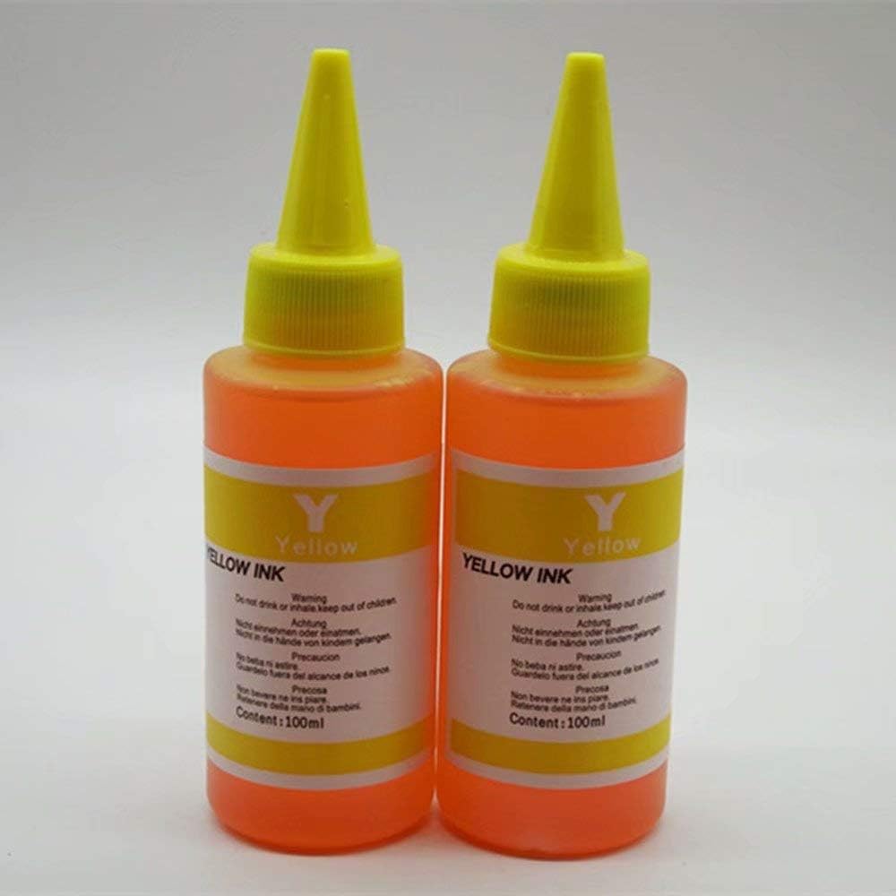 Universal Refillable Dye Ink CISS Ink BK/BK/C/M/Y Suit for Eposn for Canon for HP for Brother Inkjet Printer (100ML 2Y)