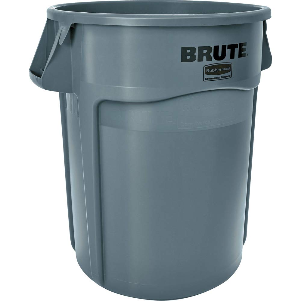 Rubbermaid Commercial Products FG265500GRAY BRUTE HeavyDuty Round Trash/Garbage Can, 55Gallon