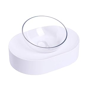 PETKIT Elevated Cat Bowl with Stand, Stress Free, 15° Transparent Tilted Raised Pet Feeding Bowl for Cat and Small Dog, Food Grade Material, Nonslip No Spill Pet Food Bowl, Dishwasher Safe