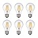 YFXRLIGHT Vintage Edison LED Bulb, Dimmable 6W A19 Antique LED Bulb, 60 Watt Equivalent for Ceiling Fan and Pendant Lighting, E26 Clear Glass Cover, Soft Warm White 2700k, 550LM, Pack of 6