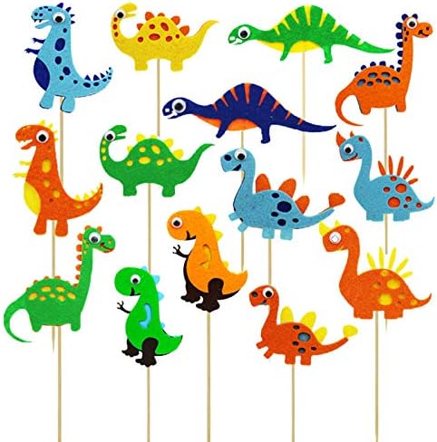 ケーキトッパー 恐竜 カップケーキトッパー ケーキ飾り デコレーション かわいい フルーツピック 男の子 誕生日 クリスマス ハロウィン パーティー 14枚セット