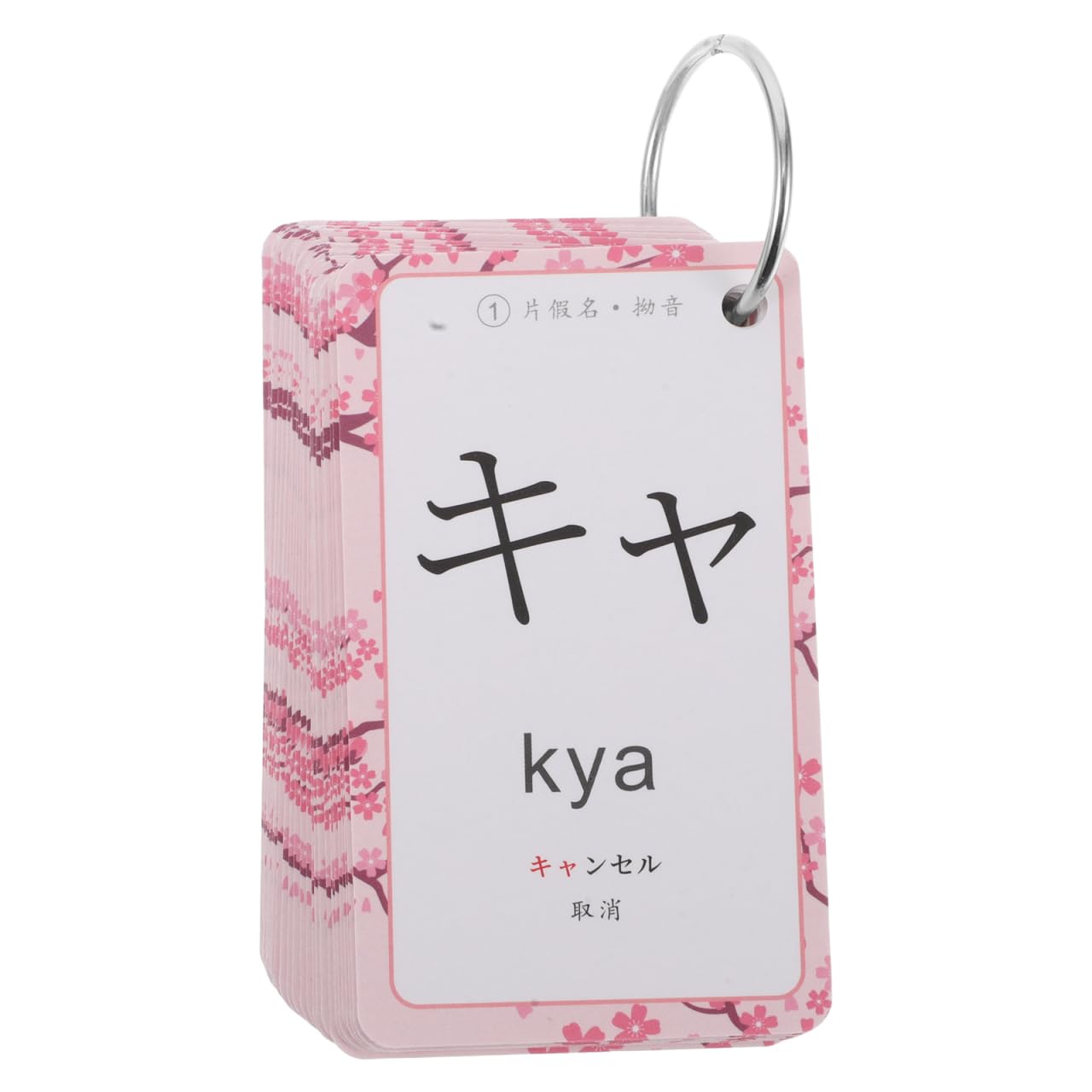 VANZACK Japanese Sound Teaching Flashcards for Beginners with Ring Binding Portable Flashcards for Children Hiragana and Katakana Phonetics Language Training on the Go