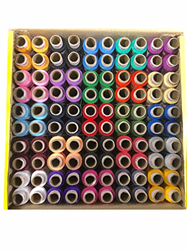 Kavmart-Polyester-Thread-Sewing-150-Mtr100-Pcs-in-One-Box-Mix-Colours-Threads-Spools-Ladies-Special