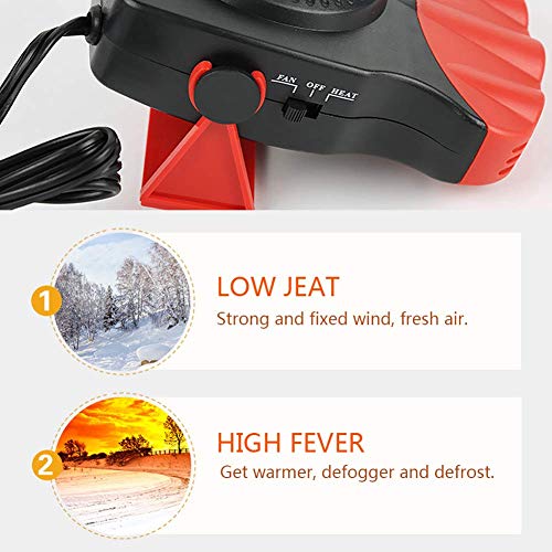 Lord Eagle Portable Car Heater, Car Defroster 30 Seconds Fast Heating Quickly 12V 150W Auto Heater Cooling Fan (Black)