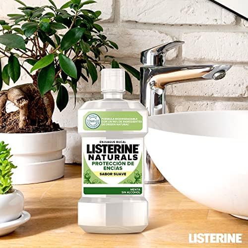 Listerine naturals - enxaguante bucal, proteção gengival, sabor suave, 500 ml