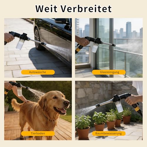POP lina Pressures Washer Nozzles Power Jet High Pressure Garden Hose Gun Water Hose Nozzle Portable Garden Watering Gun for Car Garden Patio Washing