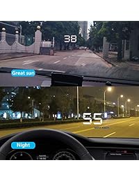 Qianbao   Proyector de pantalla para parabrisas de coche HUD de 3.5 in con interfaz OBD II EU