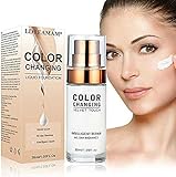 Foundation Cream,Liquid Foundation,Hides Wrinkles & Lines,BB Cream,Covering Imperfections Liquid Complete Foundation Cover, Fluid Foundation Color Changing Flawless,Universal Shade for ALL Skin Types