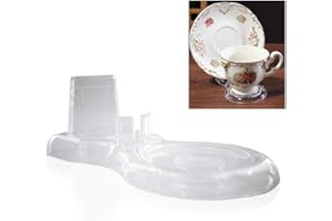 Artliving Clear Teacups and Saucer Display Easel Stand Holder,set of 6