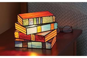 Stacked Books Ornament | Stained Resin Table Desk Reading Decor | Nightstand Handicraft | Decorative Vintage Reading Book Orn