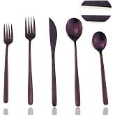 JASHII Mirror Polished Purple 20-Piece SUS304 Stainless Steel Flatware Set,Silverware Set Dinner Knife Fork Spoon Dessert Fork Salad Spoon Service for 4