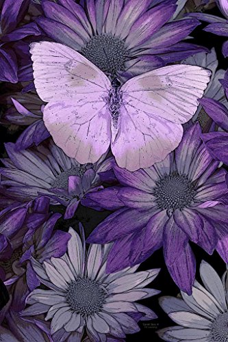 Purple Butterfly Painting Giclee Print on Canvas, Stretched
