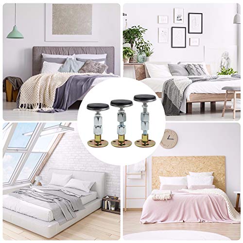 Johouse 3PCS Adjustable Threaded Bed Frame Anti-Shake Tool for Bed, Telescopic Support for Room Wall, Bedside Headboards Prevent loosening Anti-Shake Fixer, Easy Install (30-90mm)