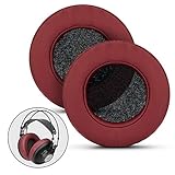 BRAINWAVZ XL Large Replacement Memory Foam Earpads - Suitable for Many Other Large Over The Ear Headphones - Sennheiser, AKG, HifiMan, ATH, Philips, Fostex, Sony (Dark Red)