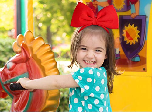 Bow Headband Red Bowknot headband Big Bow Headdress for Girls and Women, Christmas Hair Hoop Headwear Hair Accessories for Party, Cosplay and Costume - Thumbnail 2
