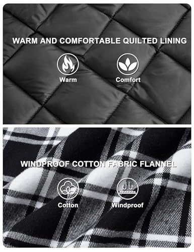 TACVASEN Men's Padded Padded Work Casual Lumberjack Shirts Plaid Flannel Jacket