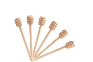 50Pcs/Set Wooden Mini Jam Honey Dipper, Honey Stirring Rod Stick with Deep Grooves Long Handle for Jar Dispensing and Collect