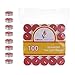 Mega Candles 100 pcs Unscented Red Tea Lights Candles, Pressed Wax Candle 3.5 Hour Burn Time, Home Décor, Wedding Receptions, Baby Showers, Birthdays, Celebrations, Events, Meditations, Prayers