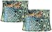 Set of 2 Peacock Print Large Drum Lamp Shades 14