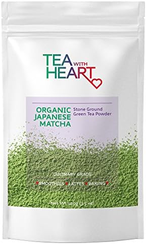 Matcha Green Tea Powder; USDA Organic; Perfect for Lattes, Smoothies, Protein Shakes, Baking, Hot/Cold Tea; Non-GMO; Gluten Free; Vegan; Powerful Antioxidants (Culinary Grade 100g Value Pack)
