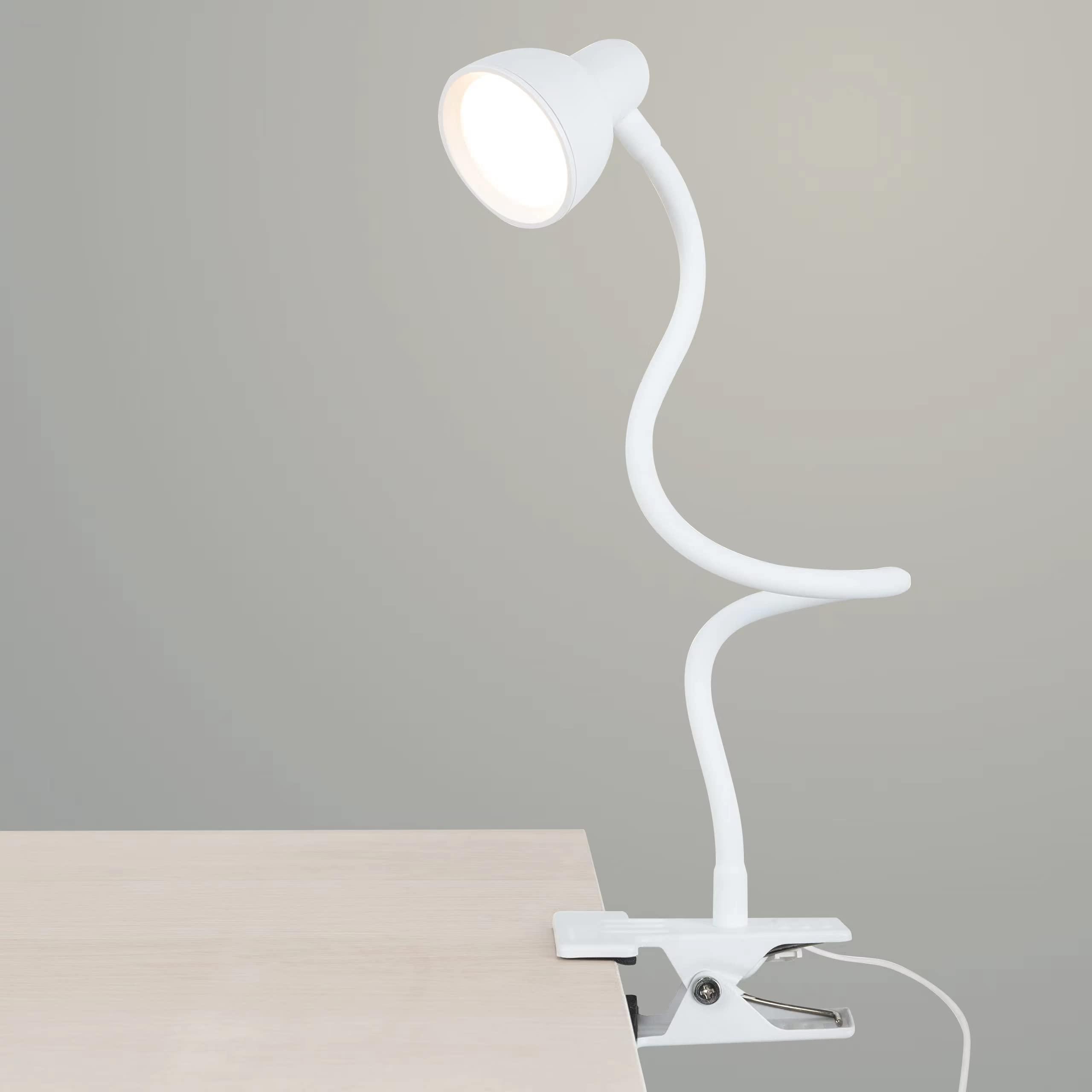 Photo 1 of LiFMIRA Clip on Lamp USB Reading Light, 3 Color Modes, 10 Brightness Dimmable, Flexible Gooseneck Desk Lamp with Clamp, Eye Care Clip on Light for Bed Desk Headboard Home Dorm White