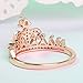 Similanka Women's Crown Tiara Rings Exquisite 18K Rose Gold Plated Princess Tiny CZ Diamond Accented Promise Rings for Her Size 5-10 (Rose Gold, 9)