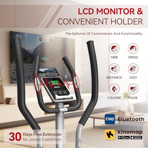JOROTO Elliptical Machine Exercise Bike for Home Cardio, Magnetic Cross Trainer with 8 Resistance Levels, Pulse Rate Grips & LCD Monitor Exercise Equipment for Home Gym Use, 330lbs Weight Capacity