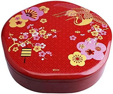 Mai tray Red Candy Box Compartment with Lid Living Room Home Snacks Dried Fruit Plate