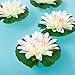 Floating Flowers Set of 6 - White with pink accent 5.5 Inches - These Are the Most Durable Water Lilies Available – Great for Fish Tanks – Weddings – Bird Baths!