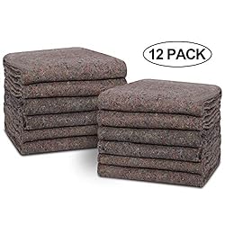 12 Textile Moving Packing Blankets - 54 x 74 Inches