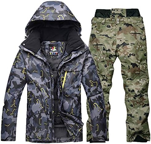 Gski Men's Activewear Set/Ski Jacket with Pants Windproof, Warm, Detachable Cap Skiing/Snowboarding / Winter Sports Poly, Eco-Friendly Polyester Pants/Trousers / Tracksuit/Top Ski Wear