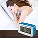 Chelvee Alarm Clock, Recording Digital Smart Alarm Clock, Time/Date/Temperature Display, Snooze Function, Battery Operated (Blue)