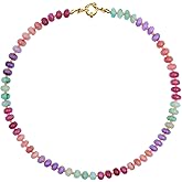 bike8 Natural Stone Rainbow Beaded Choker Necklace Surfer Beach Jewelry