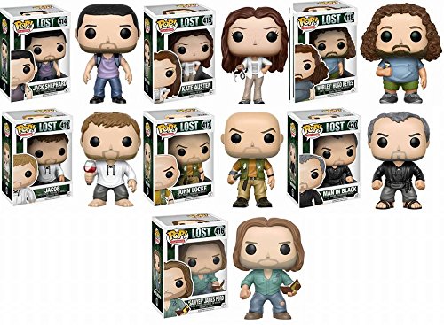 Pop! TV: Lost ack, Kate, Sawyer, Hurley, and John Locke, Jacob, Man in Black and Hurley! Set of 7