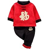 Urmagic Newborn Baby Chinese Traditional Style Tang Clothes Kids Boys Girls Long Sleeve Suits for Birthday Gifts