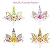 Unicorn Cupcake Toppers & Wrappers & Handmade Unicorn Cake Topper. Double Sided Kids Party Cake Decorations Set of 49 Pieces. Double Sided Eyelash/Rainbow & I Love Unicorns Wrappers w/Toppers.