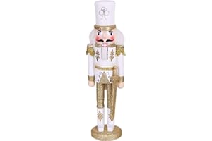 BrichLife 11.8" Tall Wooden Nutcracker Soldier Figure Decoration Traditional Wooden Nutcracker Soldier Christmas Decoration Doll Ornament Holiday Party Outdoor (Gold)