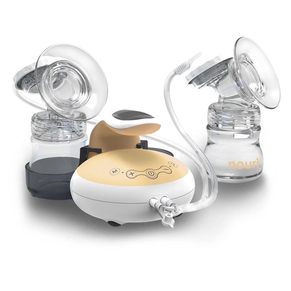 TensCare Nouri Duo-Double Electric Pump. Quiet with a Night Light and Back Lit Display to Pump Day or Night. 17 Suction Levels and 4 Pumping Frequencies for Efficient Milk Expression, White